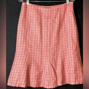 Ann Taylor Pencil Skirt Sz 8 W30 Lined flare pink orange linen